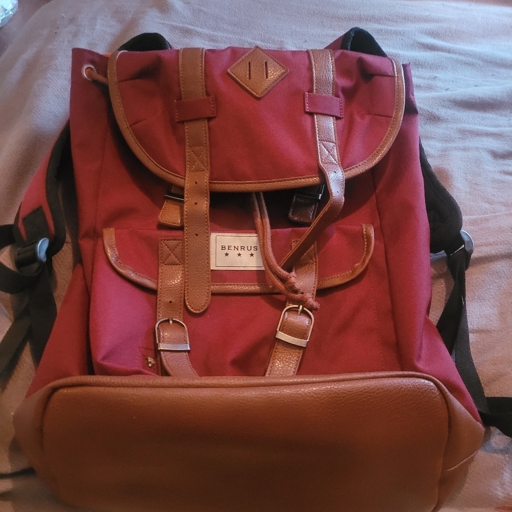 Benrus Burgundy and Brown Backpack